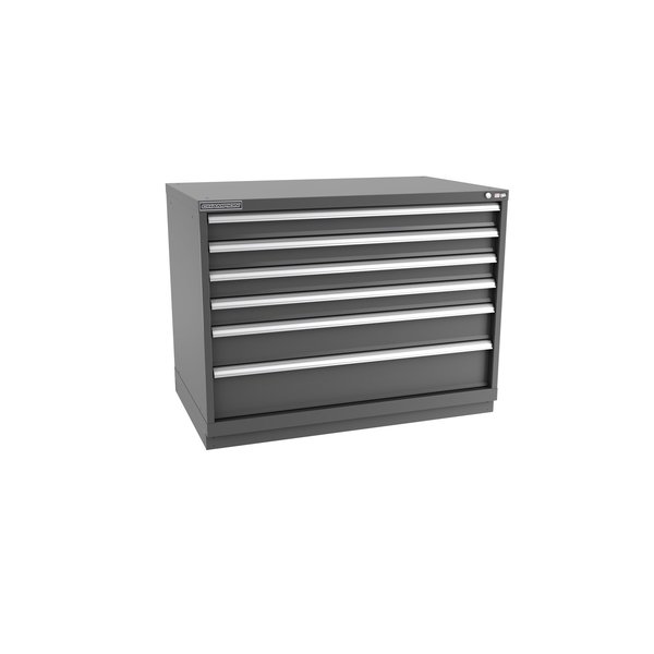 Champion Tool Storage Modular Drawer Cabinet, 6 Drawer, Dark Gray, Steel, 47 in W x 28-1/2 in D x 36 in H E15000601ILCFTB-DG